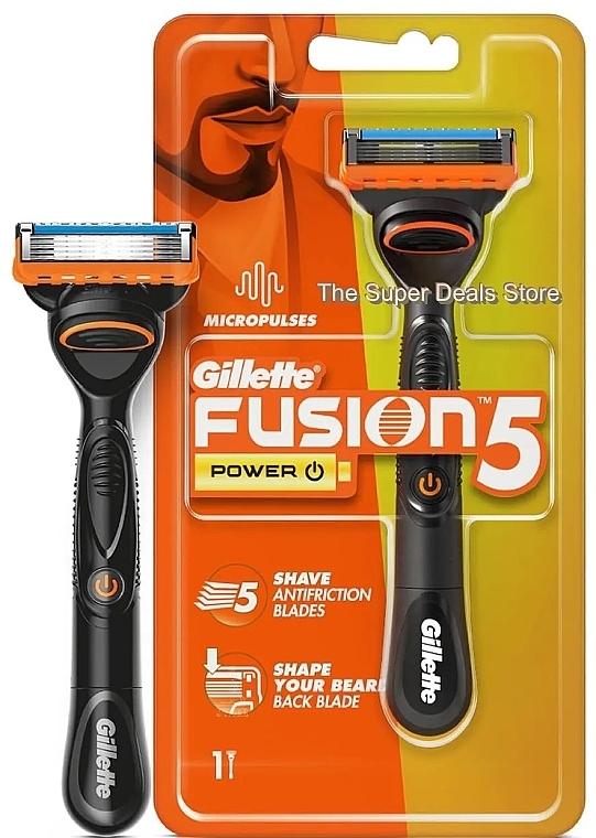 Бритва с 1 сменной кассетой - Gillette Fusion 5 Power Micropulses — фото N1