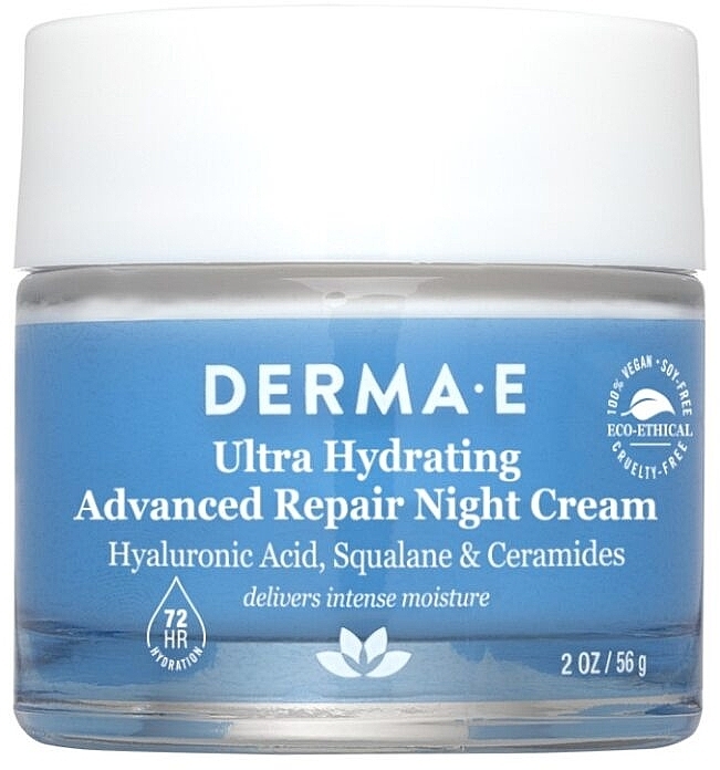 Зволожувальний нічний крем з гіалуроновою кислотою - Derma E Hydrating Night Cream
