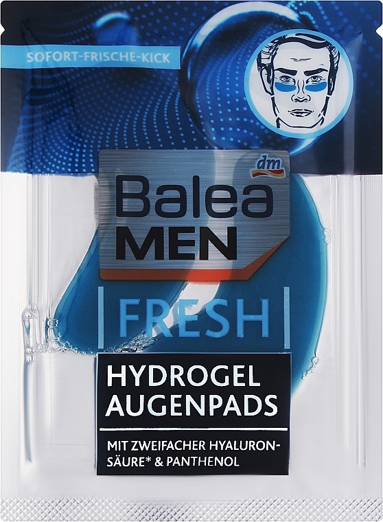 Освежающие гидрогелевые патчи под глаза - Balea Men Augenpads Fresh Hydrogel — фото N1