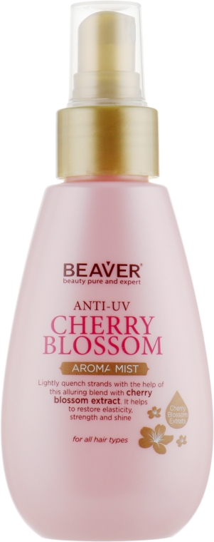 Укрепляющий арома-спрей для волос с экстрактом цветов Сакуры с защитой цвета - Beaver Professional Anti-UV Aroma Mist Cherry Blossom Refreshing Spray