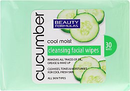 Салфетки для снятия макияжа с экстрактом огурца - Beauty Formulas Cucumber Cleansing Facial Wipes — фото N2