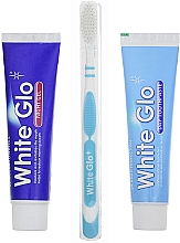 Набор с голубой зубной щеткой - White Glo Night & Day Toothpaste (t/paste/65ml + t/gel/65ml + toothbrush) — фото N1