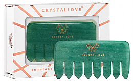 Щітка для масажу шкіри голови, з авантюрину - Crystallove Aventurine Comb — фото N1