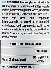 Пищевая добавка "Витамин D3" - UltraVit Vitamin D3 4000 IU  — фото N2