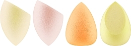 Парфумерія, косметика Спонж-блендер, 4 шт., рожевий, фіолетовий, жовтий, помаранчевий - Top Choice 3D Make-up Sponge