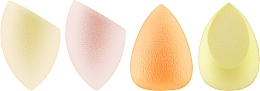 Спонж-блендер, 4 шт, желтый + оранжевый + бежевый + кремовый - Top Choice 3D Make-up Sponge  — фото N1