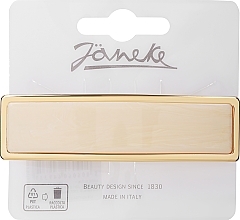 Духи, Парфюмерия, косметика Заколка-автомат для волос JG45020G CRN, 9 x 2.5 см, золотисто-молочная - Janeke