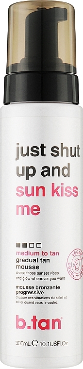 Мусс для моментального загара «Just Shut Up And Sun Kiss Me» - B.tan Edium To Tan Everyday Glow Mousse — фото N1