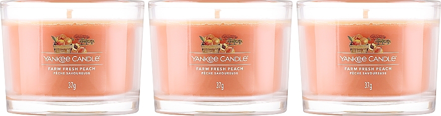 Набор - Yankee Candle Farm Fresh Peach (candle/3x37g) — фото N2