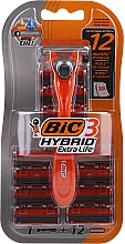 Мужская бритва c 12 сменными кассетами - Bic 3 Hybrid Extra Life — фото N1