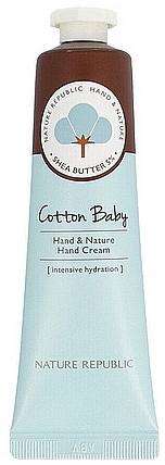 Зволожувальний крем для рук - Nature Republic Hand and Nature Hand Cream Cotton Baby — фото N1