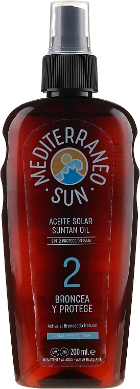 Масло для загара - Mediterraneo Sun Suntan Oil SPF2 — фото N1