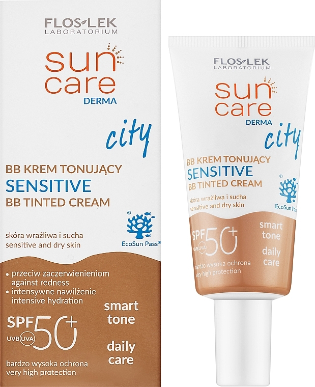 ВВ-крем для чувствительной кожи - Floslek Sun Care Derma Sensitive BB Tinted Cream SPF 50 — фото N2