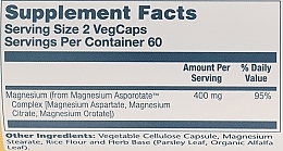 Пищевая добавка "Магния аспартат", 400 мг - Solaray Magnesium Asporotate — фото N3