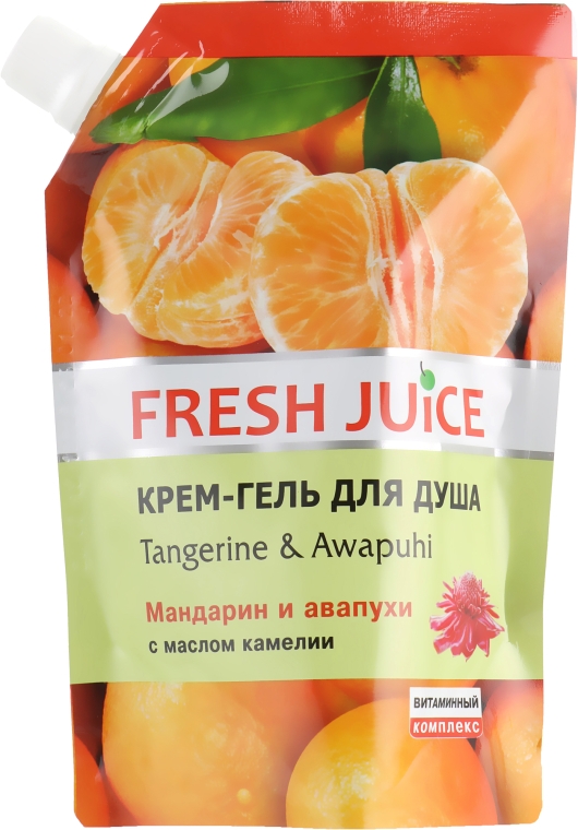 Крем-гель для душа "Мандарин и Авапухи" - Fresh Juice Hawaiian Paradise Tangerine & Awapuhi (дой-пак)