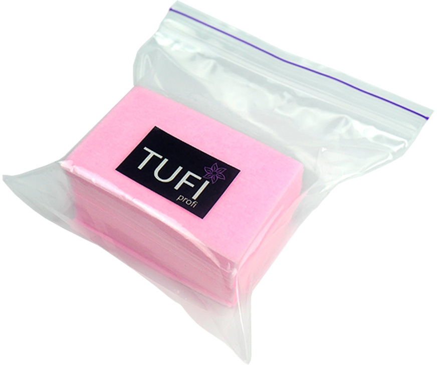 Безворсовые салфетки розовые 4х6, 70 шт - Tufi Profi