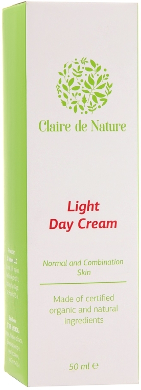 Денний крем для обличчя для нормальної і комбінованої шкіри обличчя - Claire de Nature Light Day Cream — фото N3
