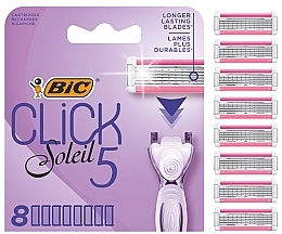 Сменные кассеты, 8 шт - Bic Click 5 Soleil Sensitive — фото N1