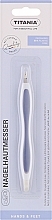 Нож для удаления кутикулы, бело-фиолетовый - Titania — фото N1