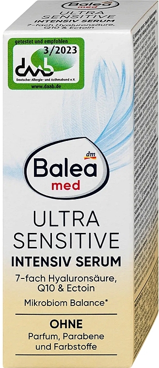 Сироватка для шкіри проти зморщок з гіалуроновою кислотою та Q10 - Balea Med Ultra Sensitive Intensiv Serum — фото N1