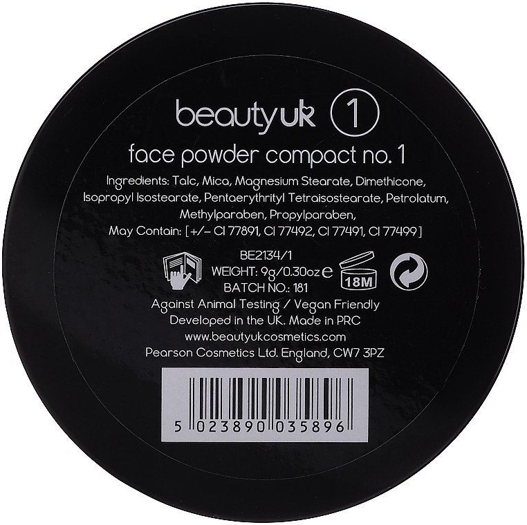 Компактная пудра для лица - Beauty UK Compact Face Powder — фото N2