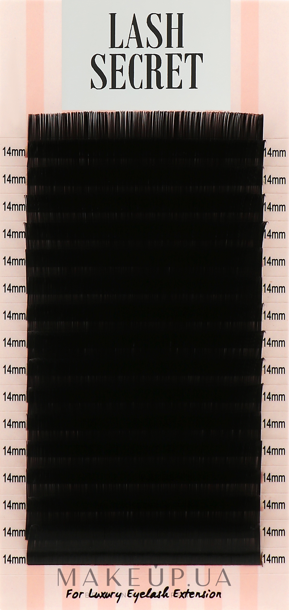 Накладные ресницы, черные, 16 линий (один размер, 0.1, D, 14) - Lash Secret — фото 1уп