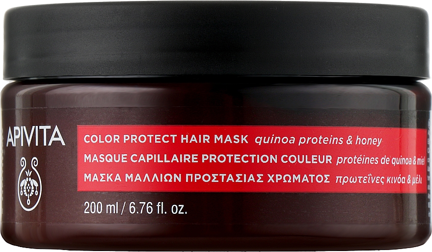 Маска для фарбованого волосся "Захист кольору з соняхом і медом" - Apivita Color Protection Hair Mask With Hunflower & Holey — фото N1