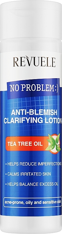 Лосьон с маслом чайного дерева - Revuele No Problem Tea Tree Oil Anti-Blemish Clarifying Lotion — фото N1