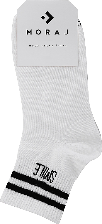Женские носки, с вышивкой, белые - Moraj Smile — фото N1