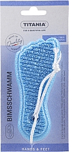 Парфумерія, косметика Пемза для ніг, блакитна - Titania Pumice Sponge Foot