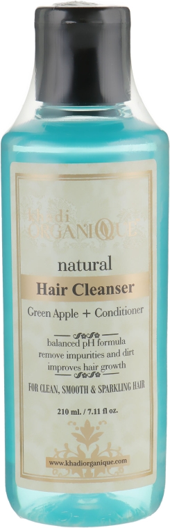 Натуральный травяной аюрведический шампунь "Яблоко" - Khadi Organique Hair Cleanser Green Apple + Conditioner