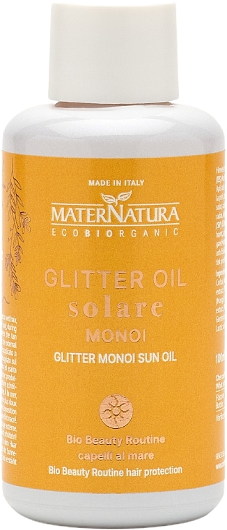 Сонцезахисна олія з блискітками - MaterNatura Glitter Monoi Sun Oil — фото N1