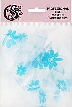 Шапочка для душа, прозрачная, цветы синие - Cosmo Shop — фото N1