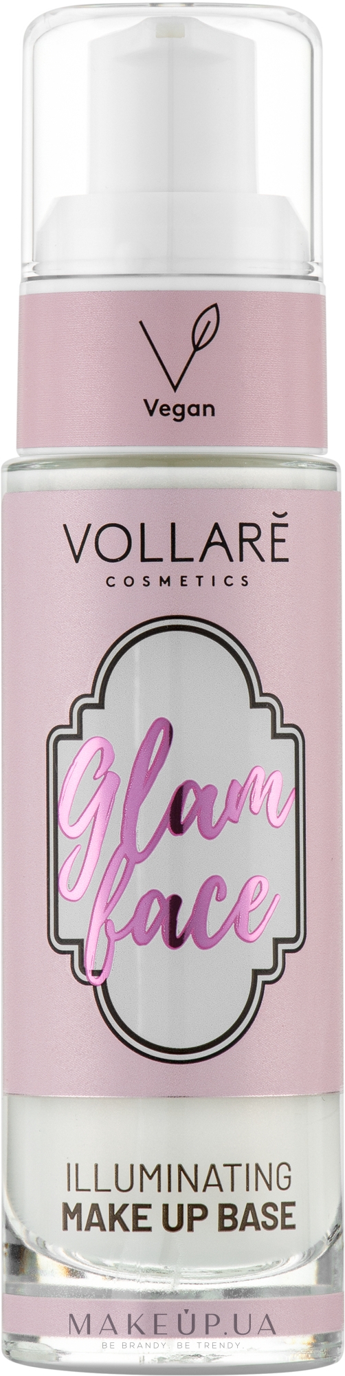База під макіяж "Сяйна" - Vollare Vegan Glam Face Make-Up Base — фото 30ml