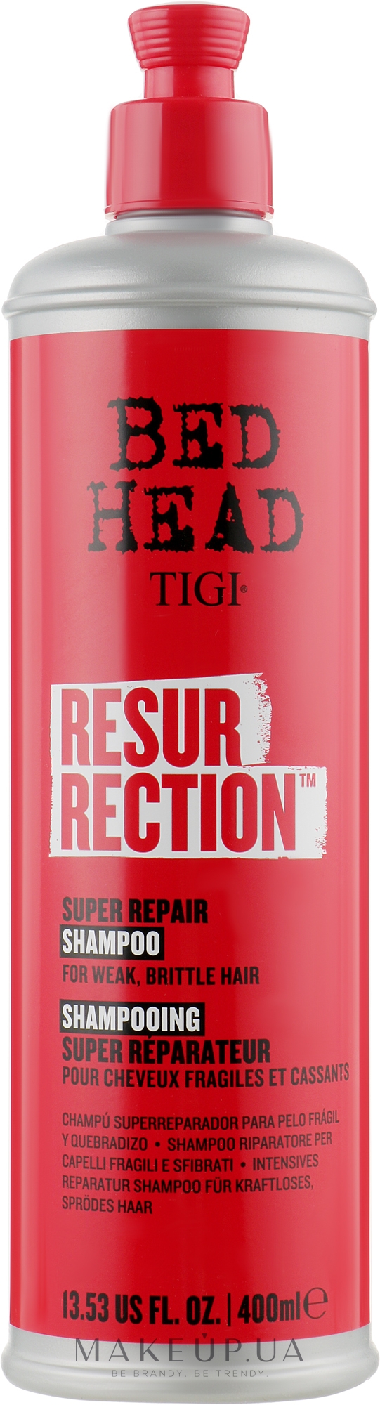 Шампунь для слабых и ломких волос - Tigi Bed Head Resurrection Super Repair Shampoo — фото 400ml