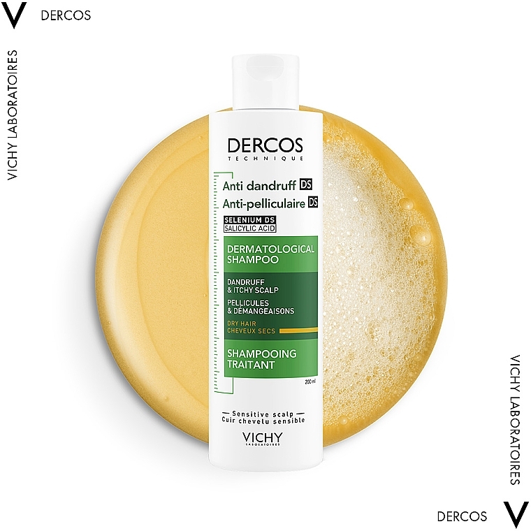 Шампунь против перхоти интенсивного действия для сухих волос - Vichy Dercos Anti-Dandruff Treatment Shampoo — фото N7