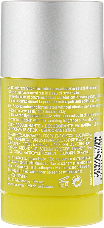 Дезодорант-стик - L'Occitane Cedrat Stick Deodorant — фото N2