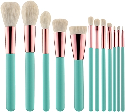Набор кистей для макияжа, с футляром, 12 шт - Tools For Beauty MiMo Turquoise Set — фото N1