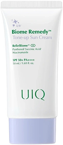 Тонирующий солнцезащитный крем - UIQ Biome Remedy Tone-up Sun Cream SPF 50+ PA++++  — фото N1