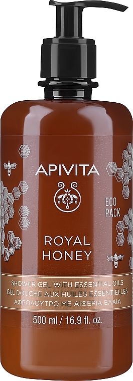 Гель для душа с эфирными маслами "Королевский мёд" - Apivita Shower Gel Royal Honey — фото N3