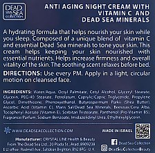 Ночной крем против морщин с витамином С и минералами Мертвого моря - Dead Sea Collection Vitamin C Night Cream — фото N3