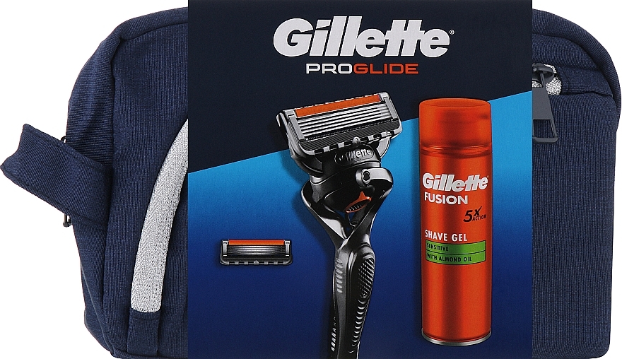 Набор - Gillete Proglide (sh/gel/200ml + razor/1pcs + bag) — фото N1