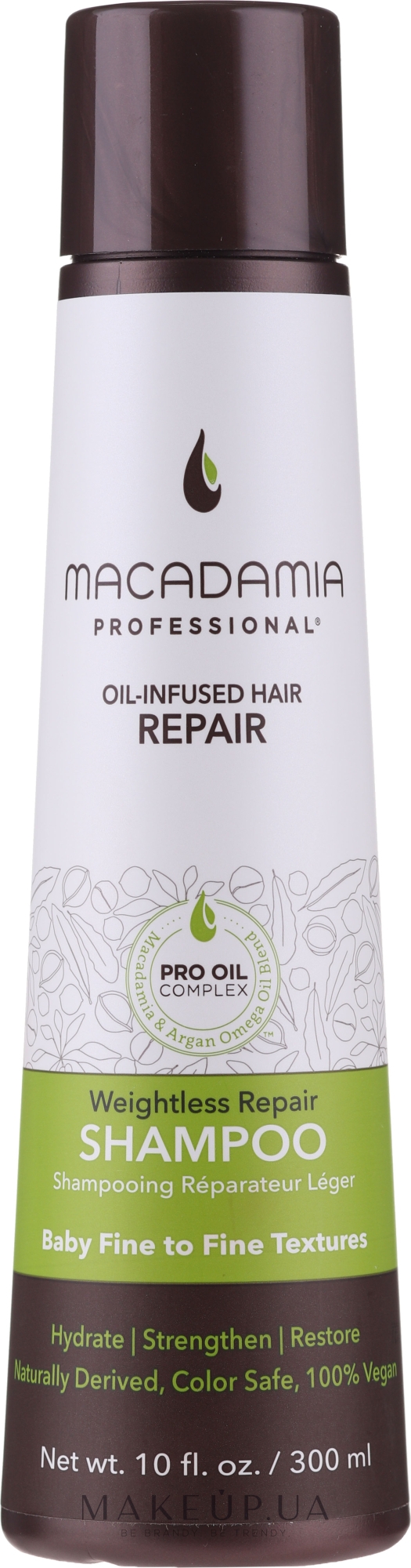 Восстанавливающий шампунь для волос - Macadamia Professional Weightless Repair Shampoo — фото 300ml