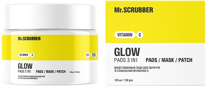 Осветляющие пады для лица со стабильным витамином C - Mr.Scrubber Glow Vitamin C Pads  — фото N1