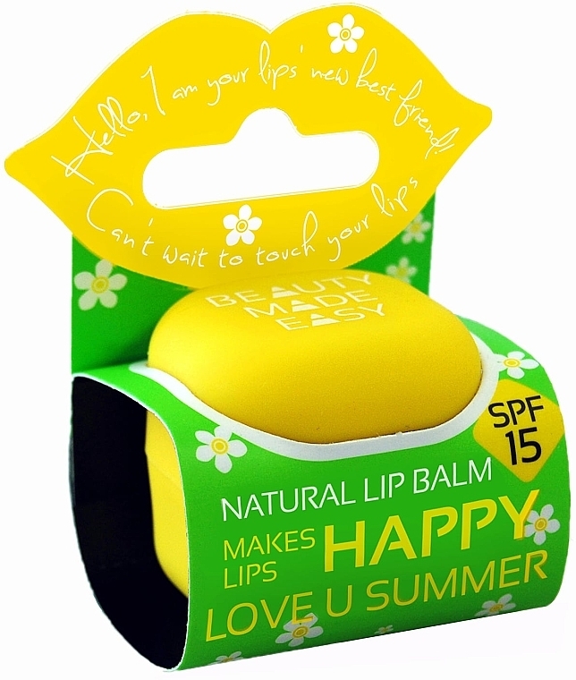 Бальзам для губ із захистом від сонця - Beauty Made Easy Love u Summer Natural Lip Balm SPF 15 — фото N1