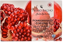 Духи, Парфюмерия, косметика Набор - Primo Bagno Pomegranate Coconut Bath Gift Set (b/lot/100ml + sh/gel/150ml + soap/100g + sponge/1pcs)