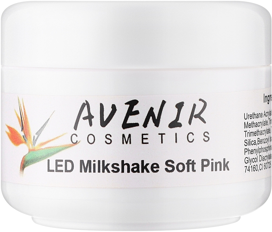 Гель для наращивания ногтей молочный нежно-розовый - Avenir Cosmetic LED Milkshake Soft Pink — фото N1