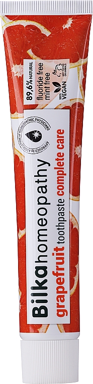 Гомеопатична зубна паста "Грейпфрут" - Bilka Homeopathy Grapefruit Toothpaste — фото N1