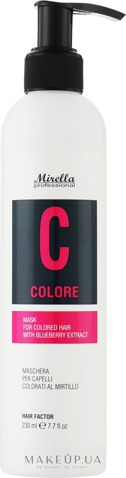 Маска для окрашенных волос с экстрактом черники - Mirella Hair Factor Colore Mask For Dyed Hair With Blueberry Extract — фото 230ml