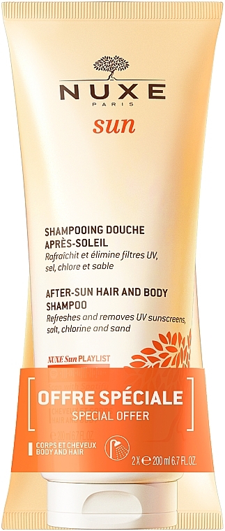 Набор - Nuxe Sun After-Sun Hair & Body Shampoo DuoPack (shm/gel/2x200ml) — фото N1
